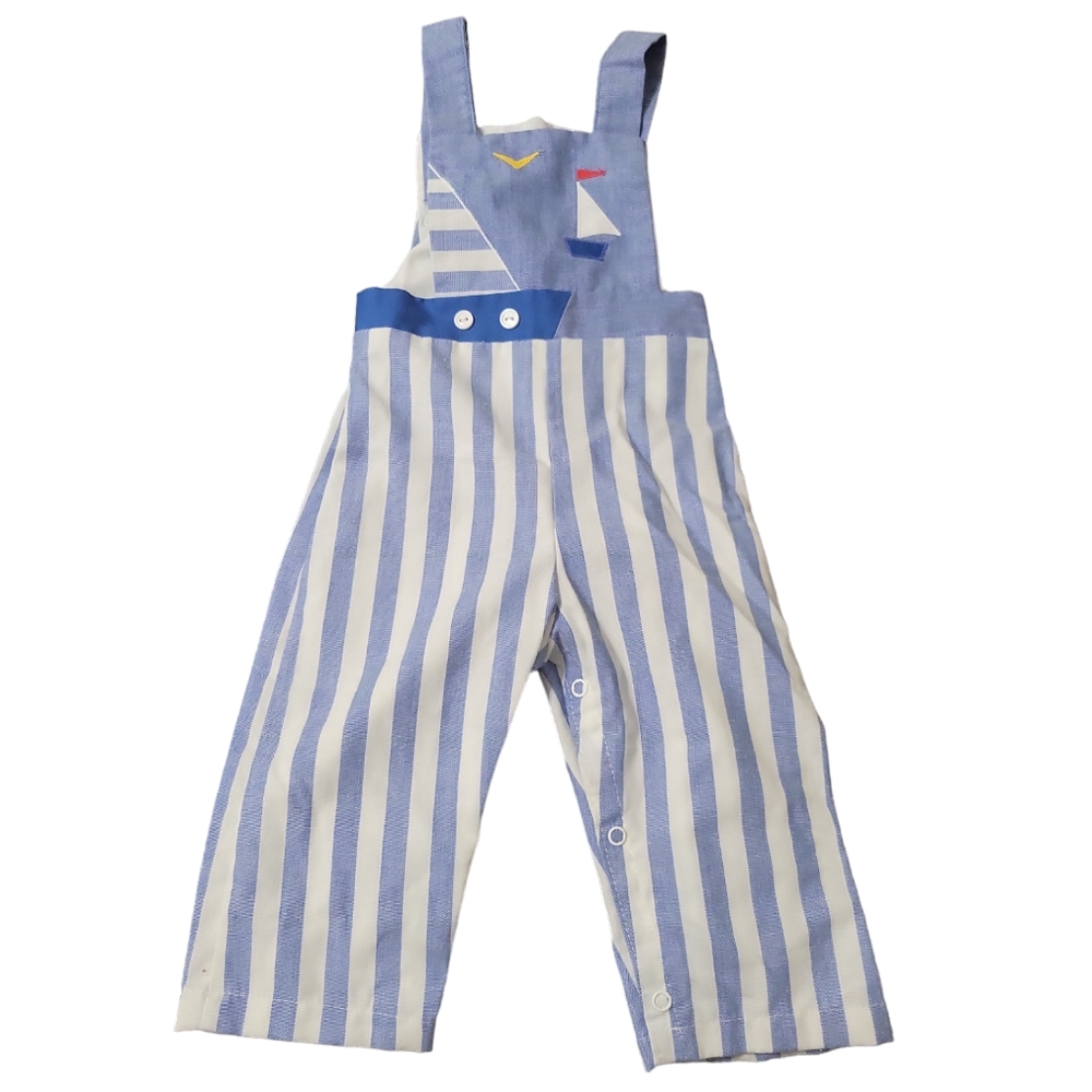 Vintage By Thomas 18 month overalls Cottonblend 1950-60's Era button detail snap